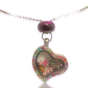 LOVE DANCE boutique heart charm locket pendant necklace + FREE CHARM EXTRAS!